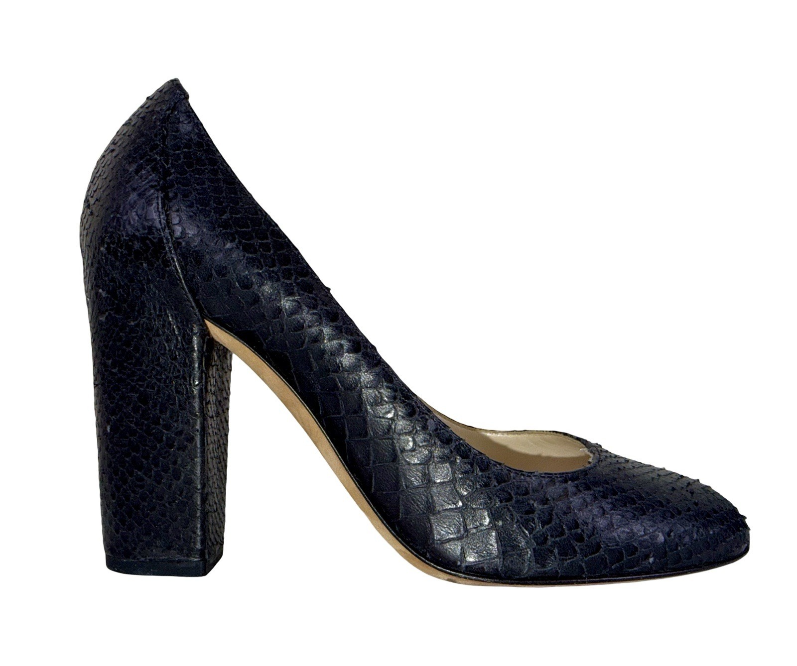 CHRISTIAN DIOR BLACK SNAKE SKIN HIGH HEELS Size 36.5