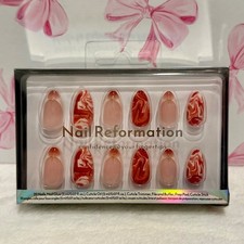 Nail Reformation 32 Piece False Nail Kit Marble Ombre Oval Press On Nails