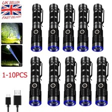 99000000LM High Powered Super Bright Flashlight LED Rechargeable Torch Work Lamp