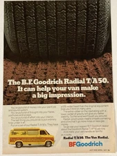 1977 B.F. Goodrich Tire Print Ad Radial T/A 50 Big Impression Van