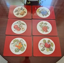 ​6 Portmeirion Susan Williams-Ellis Pomona Placemats Boxed Made in UK - Vintage