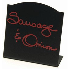 HUBERT Write-On Wipe-Off Sign Black Metal Capstone Design - 3 7/8"L x 1 3/4"W x
