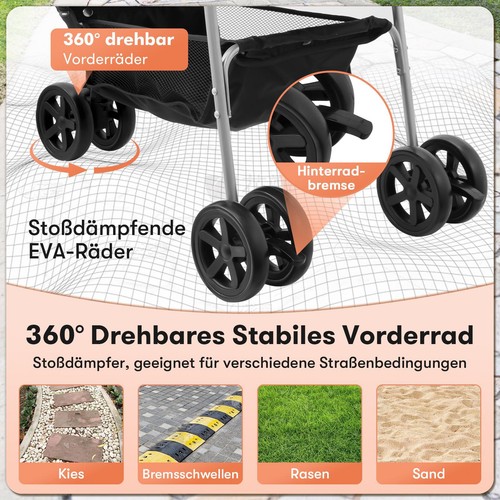 Hundebuggy Hundejogger Hundewagen Hundetrolley mit federung für klein Hunde Katz - Bild 7 von 7