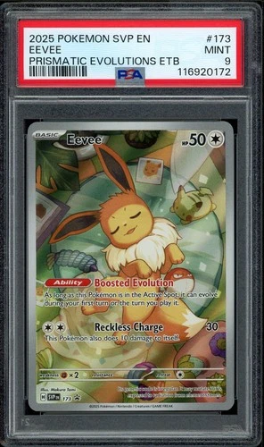 2025 PSA 9 Pokemon SVP EN Eevee 173  Black Star Promo Prismatic Evolutions ETB