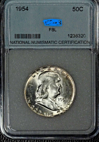 1954 Franklin Half $ ,Choice BU,  National Numismatic Certification, NNC