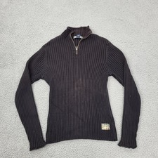 Guess Jeans 1/4 Zip Sweater Womens Small Black Mock Neck Pullover