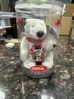 Coca Cola Vintage Polar Bear Plush & Watch By Cavanagh With Santa Graphic 1999