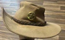 Jacaru Australia Kangaroo Leather Cowboy Hat Brown Outback Hat Med-Large