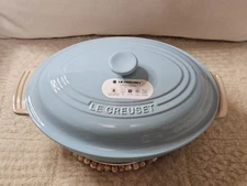 Le Creuset Casserole Classic 27cm/1.7L Oval Dish w/Lid Sky Blue