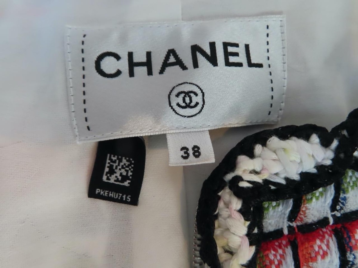 CHANEL Multicolor Geometric Full-Zip Front Blazer/Jacket Size F 38