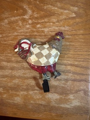 Vintage Farmhouse Chicken Checkered Pattern Wall Hanger Kitchen Decor Farmhouse