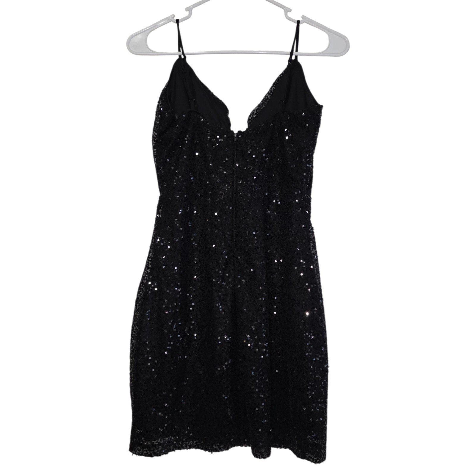 Women's Adjustable Strap Black Lined Sequin Dress… - image 10