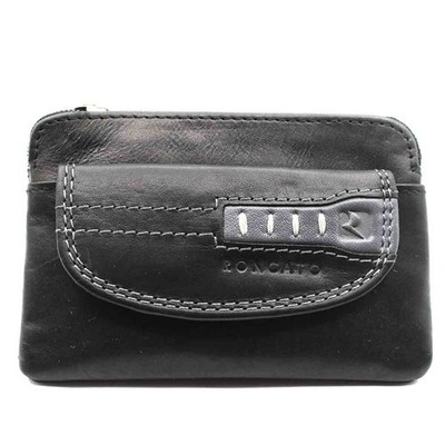 Schlüsselanhänger kleiner R Schnarchen Leder mit Tasche mit Haken und Vordertasche