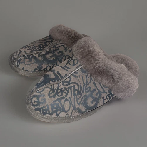Slip donna Ugg Scuffette II grigio antracite street graffiti taglia 8