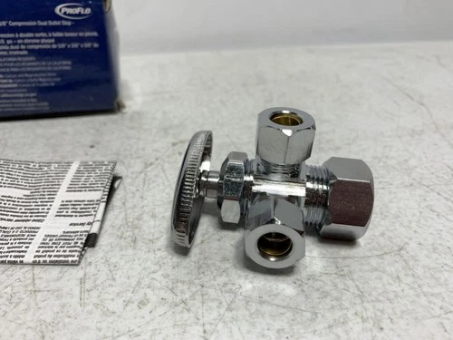 ProFlo PFX3C322C Dual Outlet Stop 5/8"x3/8"x3/8" Chrome - Picture 5 of 10