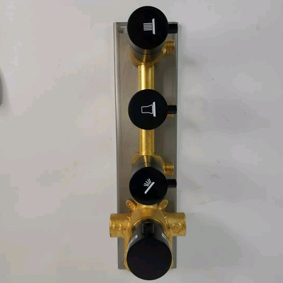 Thermostatic Shower  Mixer 3 Way Brass Valve Diverter Valve Brass Black 3-Funct