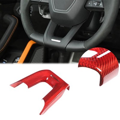 Steering Wheel Trim Cover Carbon Fiber Red For Lamborghini Urus/Urus SE 2018-23