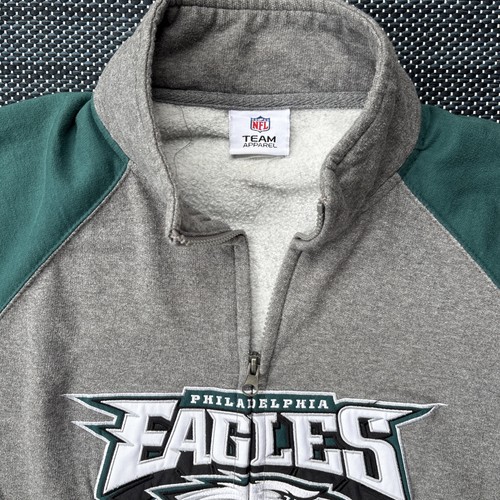 Philadelphia Eagles NFL Mens XLarge Sweatshirt Full Zip Embroidered Jacket Green - Picture 7 of 12