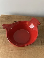 Vietri Red Cardinal Large Serving Bowl Italy Handmade Ceramic Christmas Decor