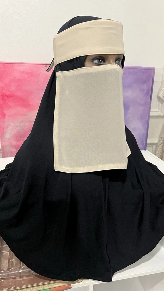 Reversible dual shade niqabs (black side other side color) - Image 2 of 4