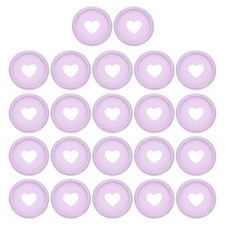 24mm Plastic Book Binding Discs, 22 Pack Expansion Discs Heart, Purple