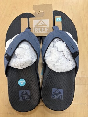 Reef Men s Cushion Spring 2.0 Flip Flop Sandals Comfort Beach Blue/Black Size 12