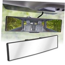 Rear View Mirror, Universal 11.4 Inch Interior Clip On Panoramic Convex White