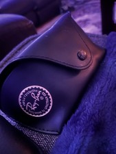 Authentic Vintage Ray-Ban sleek hard Leather Case w/ Microfiber Cleaning Cloth.