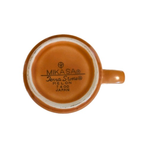 VINTAGE MIKASA TERRA STONE MELON 7400 Kaffeetasse & Untertasse Set MCM Made in Japan - Bild 5 von 8