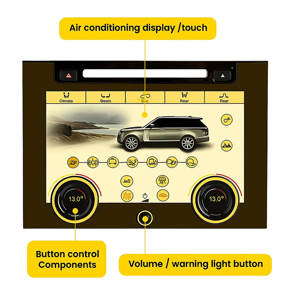 Panel de control de clima de CA con pantalla táctil de 10" para Range Rover Sport L494 2013-2017 Foto 4 de 4