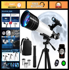 70mm Aperture 400mm Refractor Telescope for Adults Kids - Astronomy Starter Ki
