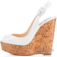 Womens Peep Toe Super High Wedge Heel Platform Sandals Spring Summer Shoes Pumps