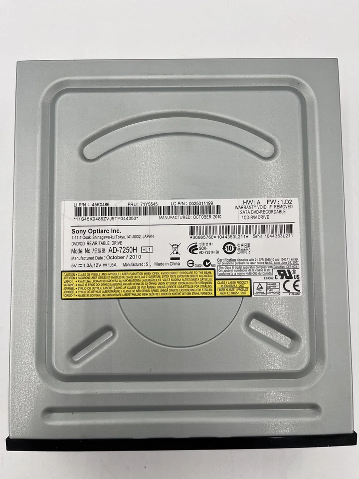 Unidad regrabable de DVD/CD Sony Optiarc, Inc. AD-7250H Foto 2 de 3