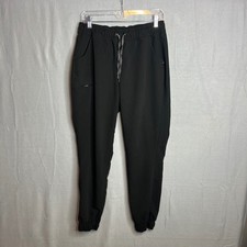 Jaanuu Scrub Pants Womens Size M Black Jogger Drawstring Elastic Waist Pockets
