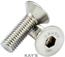 M5 (5mmØ) COUNTERSUNK SCREWS ALLEN KEY HEXAGON SOCKET BOLTS A2 STAINLESS STEEL