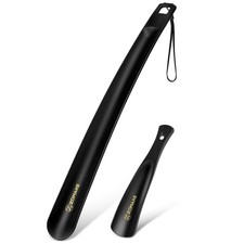 ZOMAKE Long Plastic Shoe Horn,Plastic ShoeHorn 16 7.5 Inches, Black