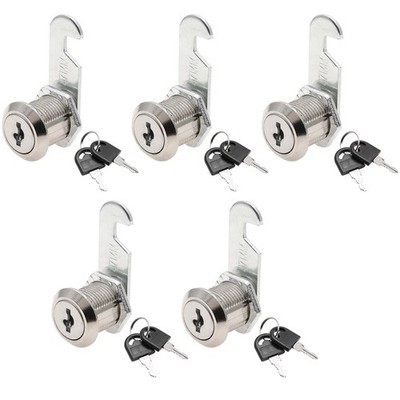 Jiozermi 5 Pack Cabinet Cam Locks Keyed Alike, 3/4'' (20mm) | Cylinder Lock, D...