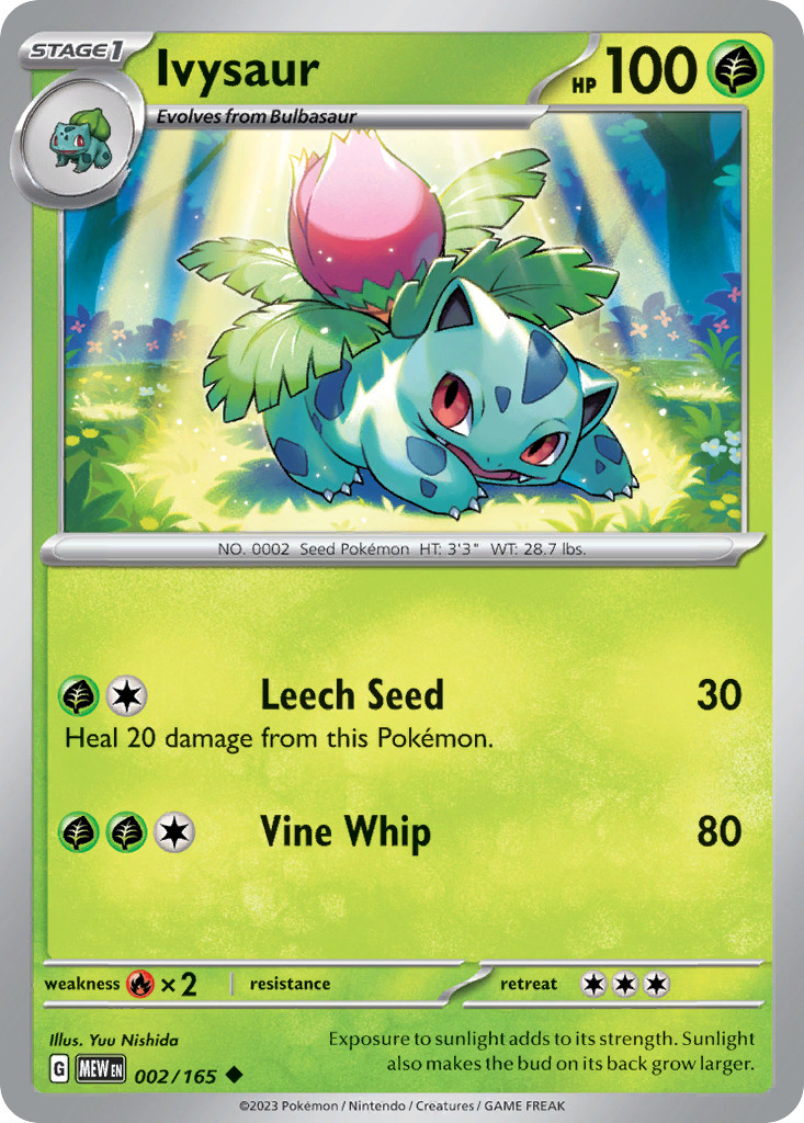 Ivysaur 002/165 Uncommon 151 Pokemon Reverse Holo NM/M