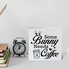 Coffee Decor Rustic Coffee Decorations Some Bunny Needs Coffee Wooden Sign fo...