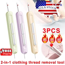 2-in-1 Needle Threader Seam Ripper, 3 Pcs Needle Threader Seam Kit Needle Thread
