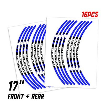 Blue P01B 17'' Rim Wheel Sticker For Kawasaki ER6N 2006-2017 16 15 14 13 12 11 1