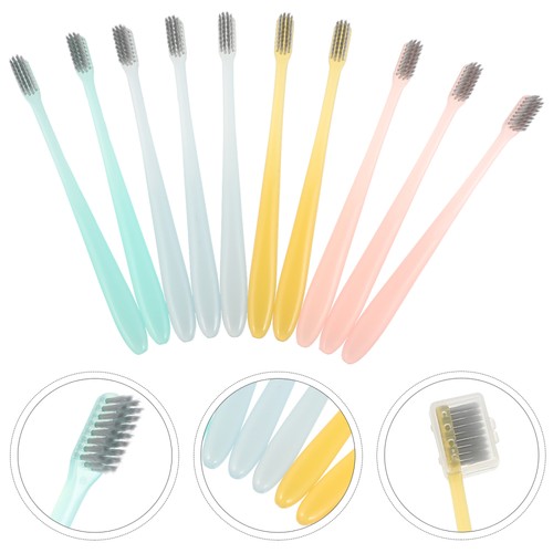 10 Piezas Cepillo de Dientes Para Adultos Mujer Viaje Cepillo de Dientes de Piel Cerdas - Imagen 3 de 12