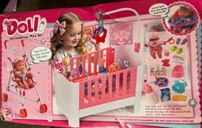 New Baby Doll Crib Stroller Accessories Play Set with 11" Baby Doll 24 PCS