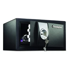 Black Security Safe with Key Lock for Home, Office, or Dorm holds Money, Jewe...