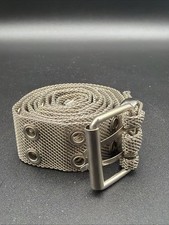 Vintage Large Metal Mesh Silver Waist Belt Adjustable E3 40 Inch Belt