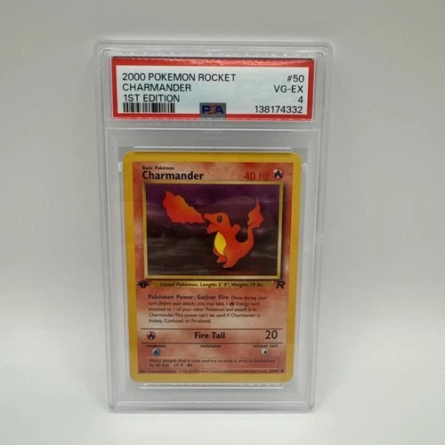 Pokemon 2000 Charmander #50 Team Rocket 1st Edition PSA 4