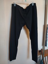 Women's Black Cotton Spandex Elastic Waist Leggings Size XL