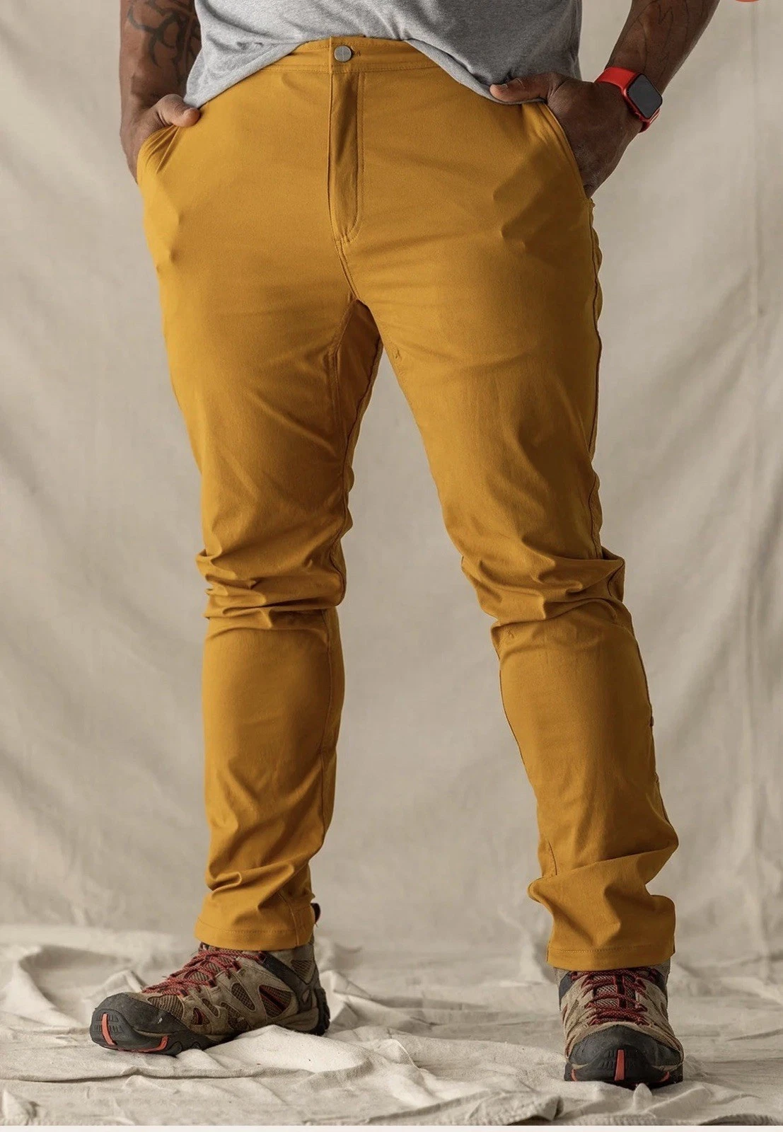 LIVSN Ecotrek Trail Pants Men's 38X30 Caramel Flex Cargo Hiking Outdoor #AAA8-9