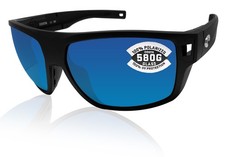 Costa Del Mar Diego matte black frame blue mirror 580G glass polarized lens