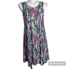 Shoreline Sleeveless Dress Small Bright Abstract Silver Metallic NWT Coverup